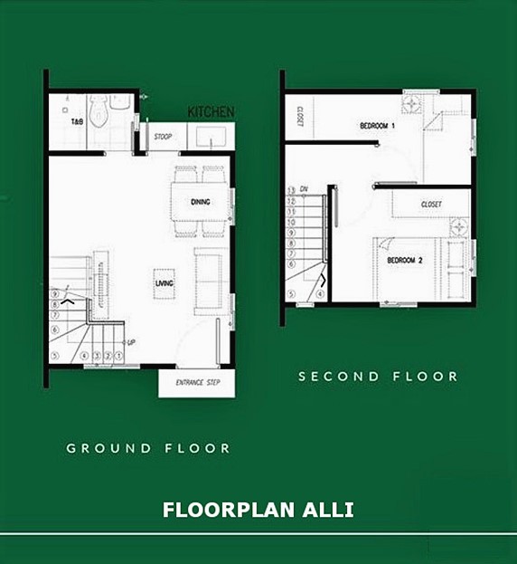 Alli Floor Plan House and Lot in Daang Hari